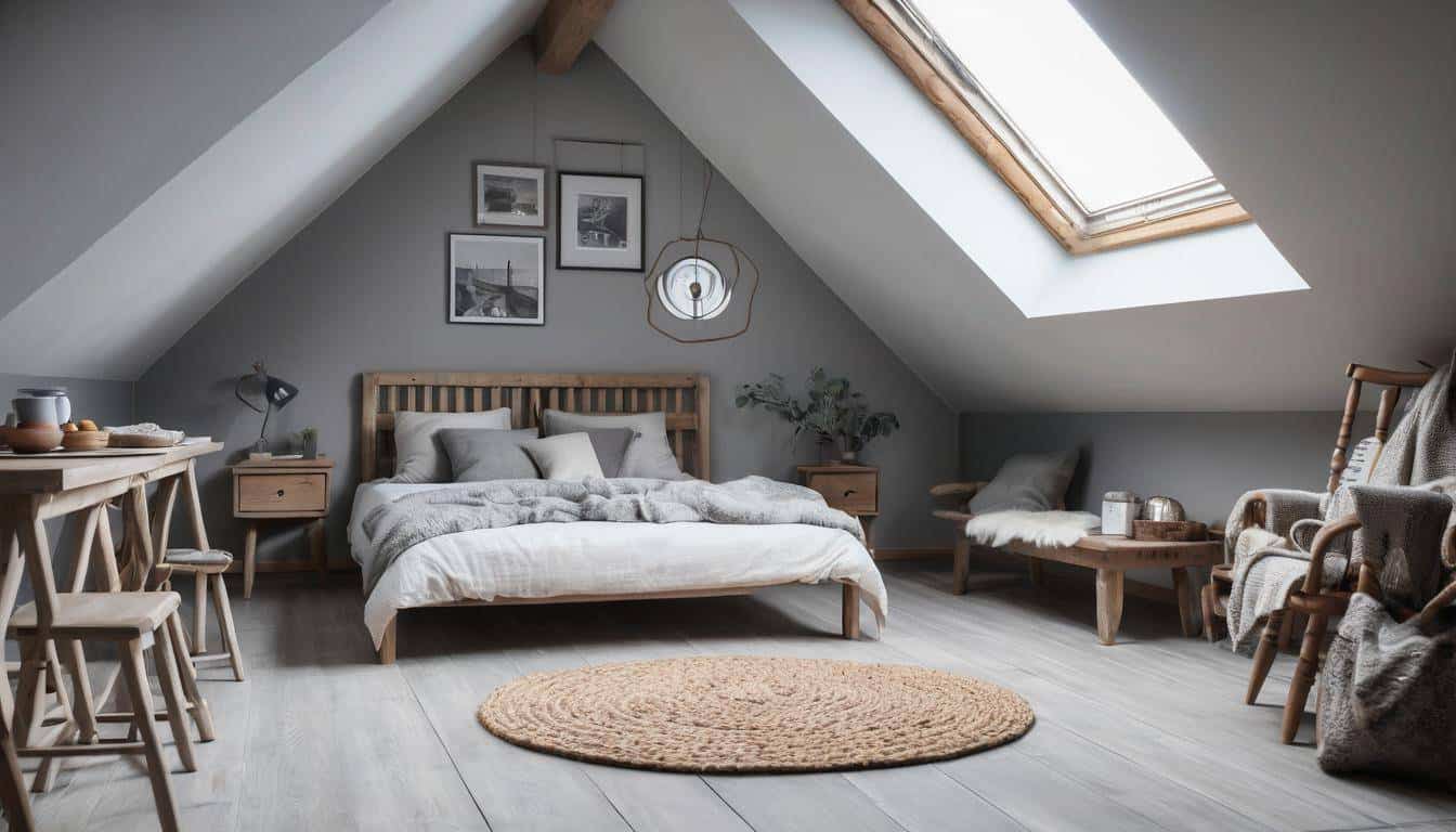 Cozy grey attic renovation