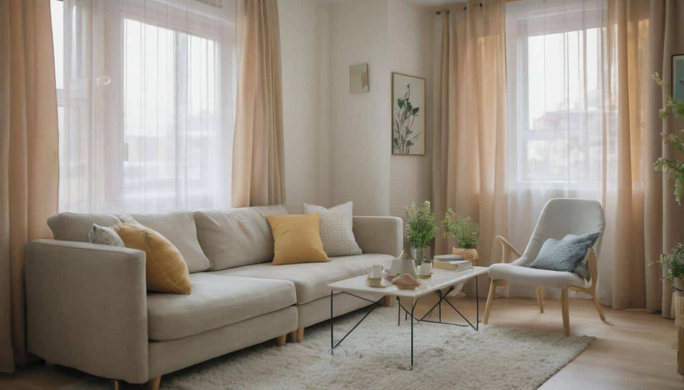 Cozy guest room with natural light