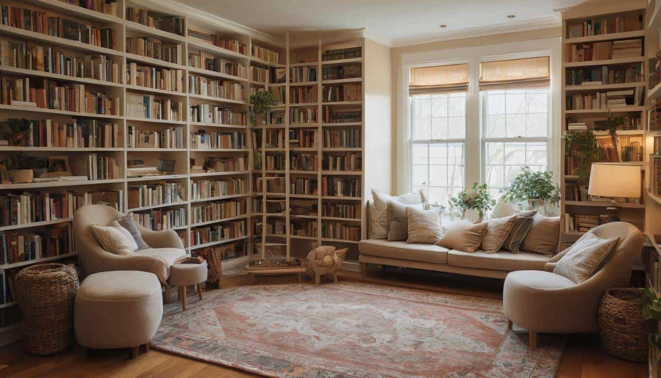 Cozy home library design