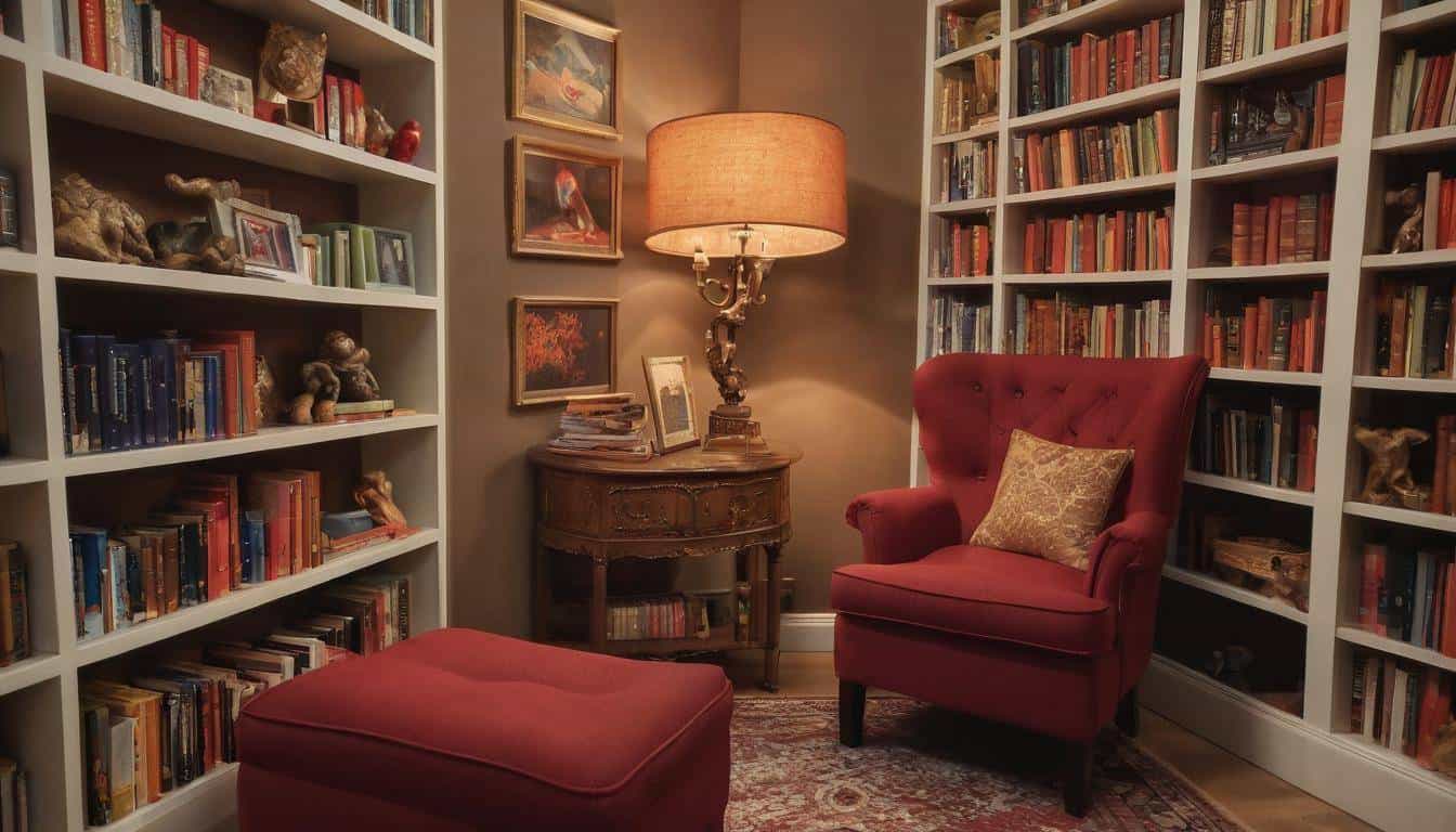 Cozy home library nook