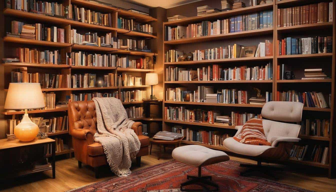 Cozy home library retreat