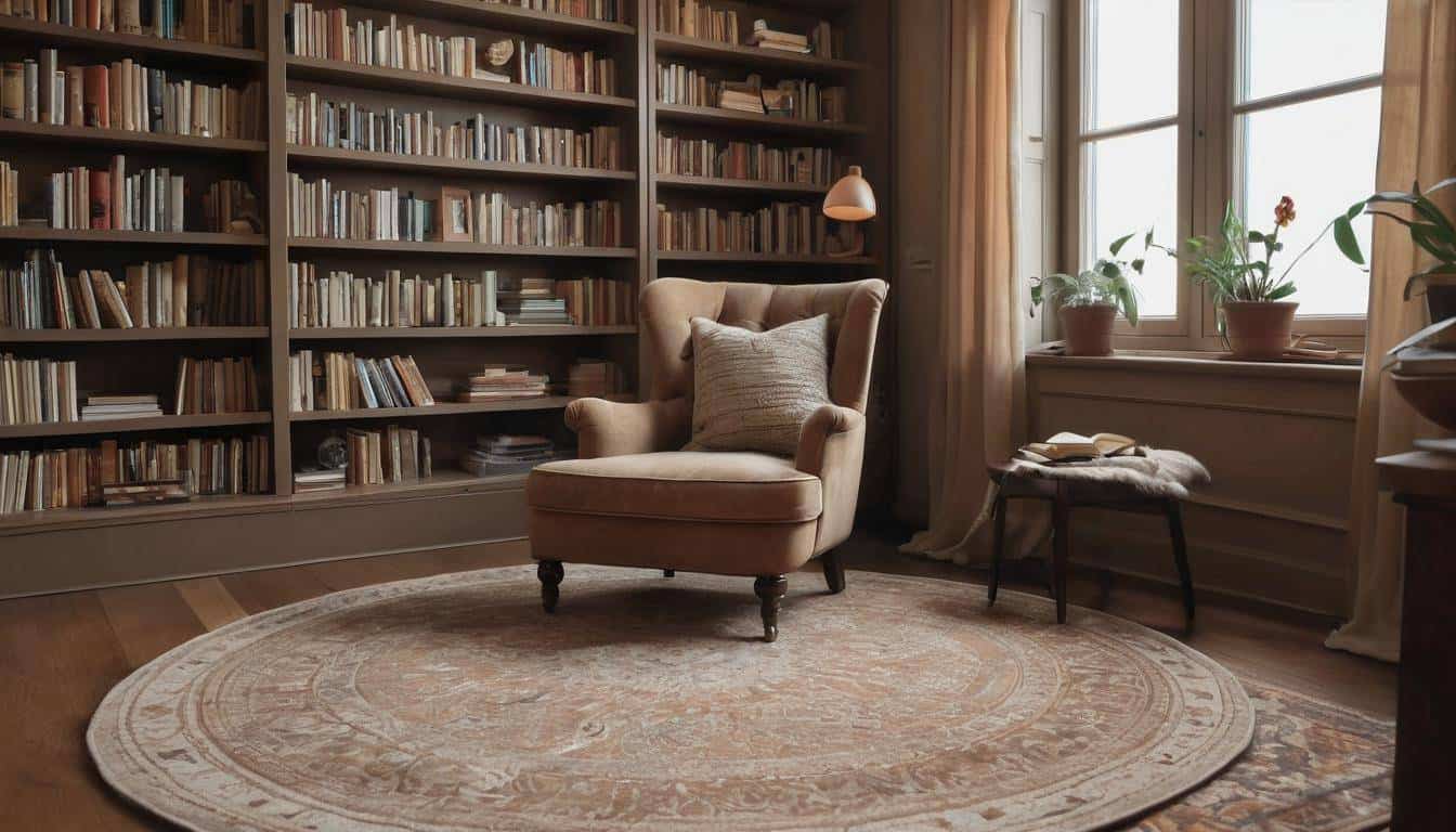 Cozy home library rug