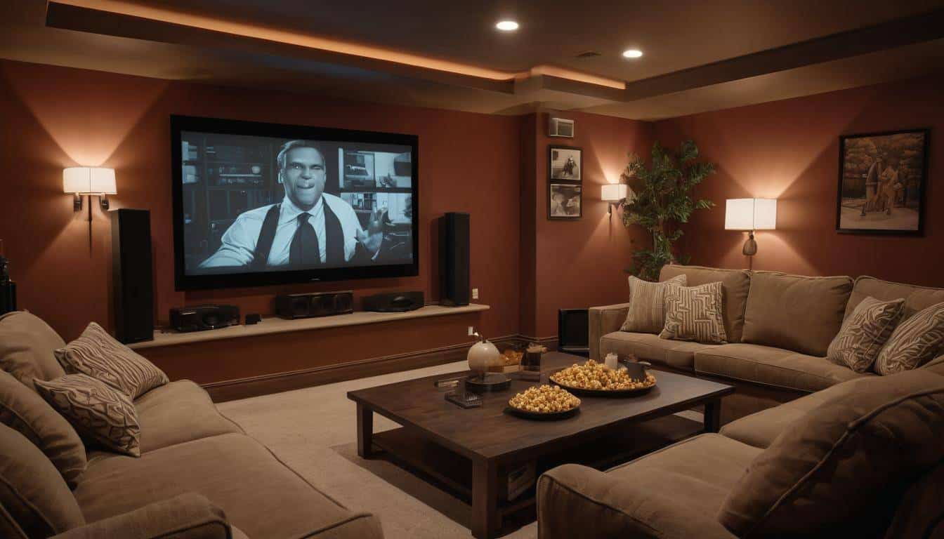 Cozy home theater setup