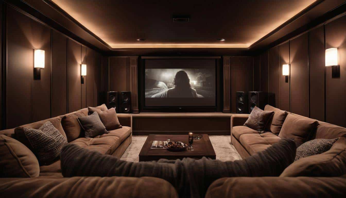 Cozy home theater setup