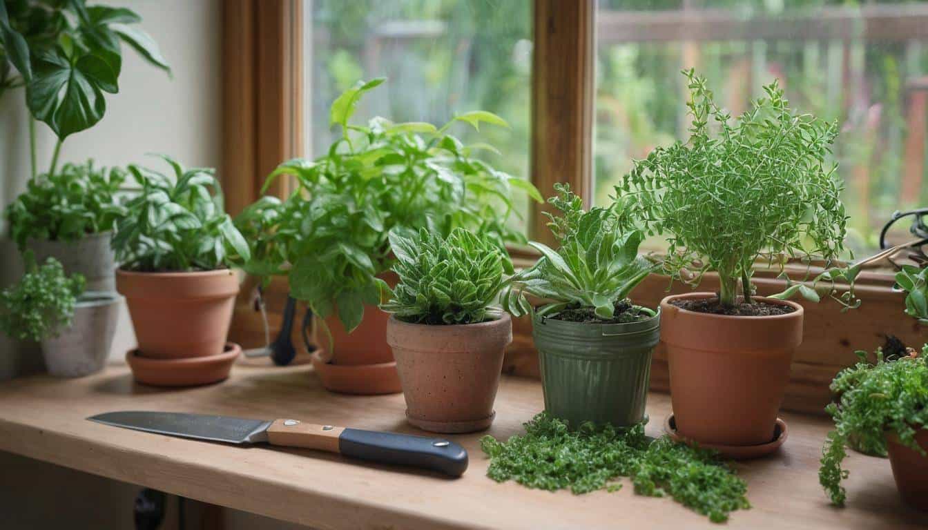 Cozy indoor gardening setup