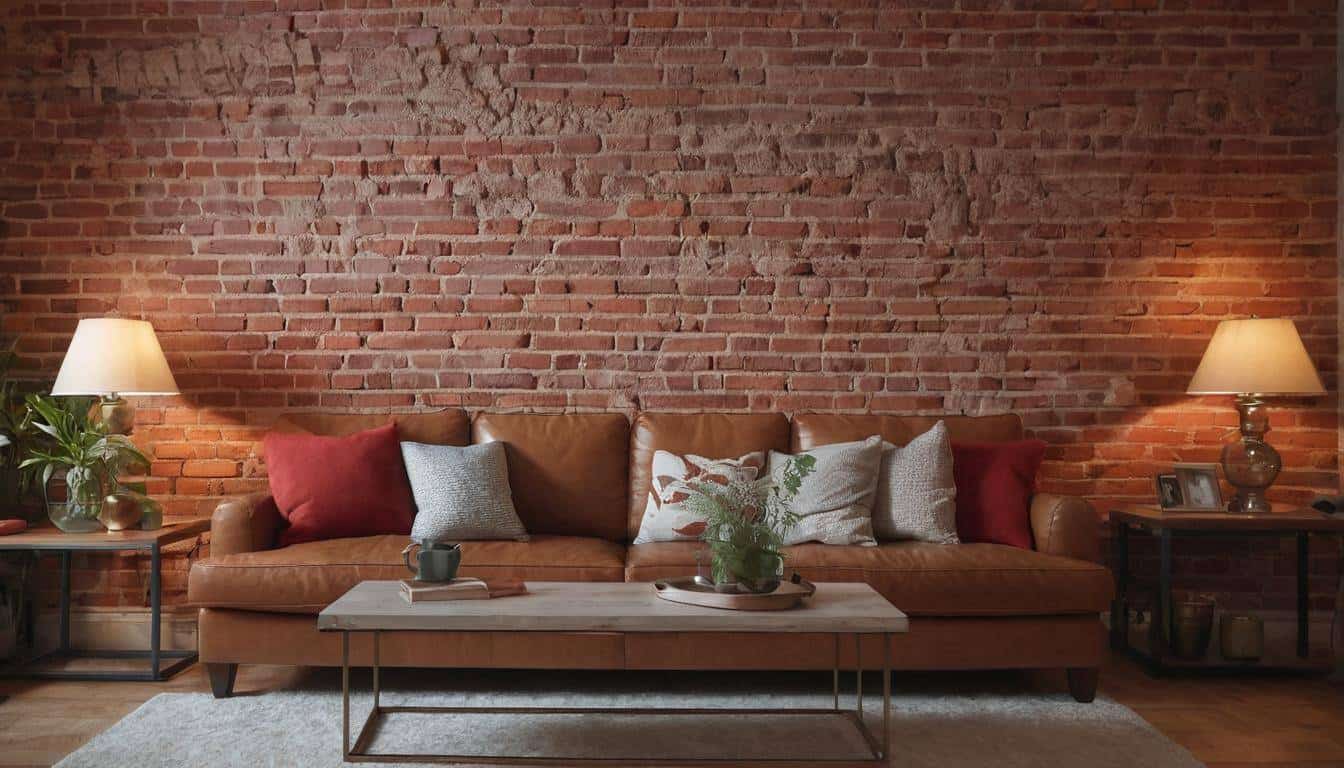 Cozy interior brick wall