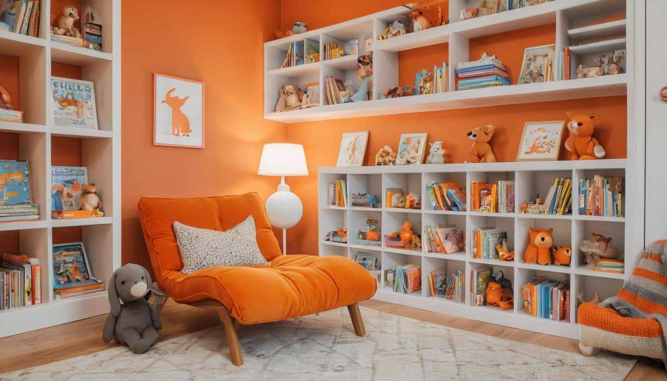 Cozy kids' orange bedroom