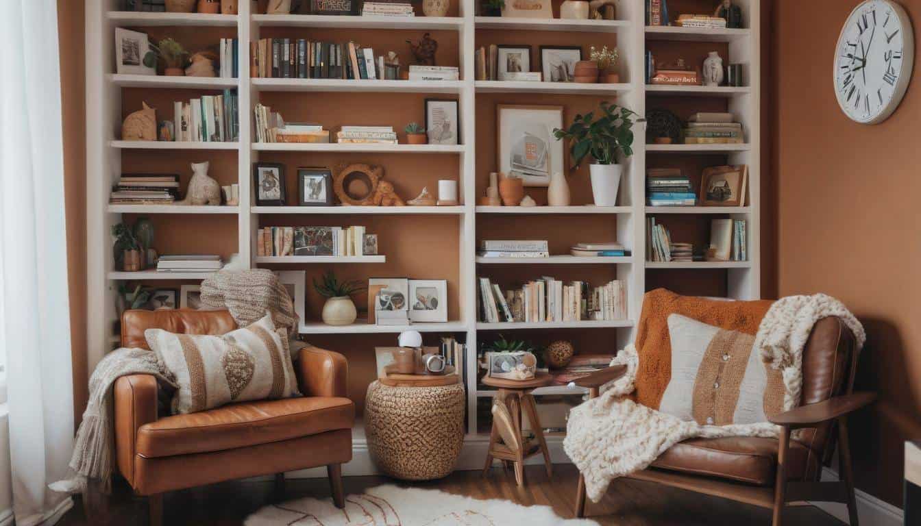 Cozy reading nook ambiance