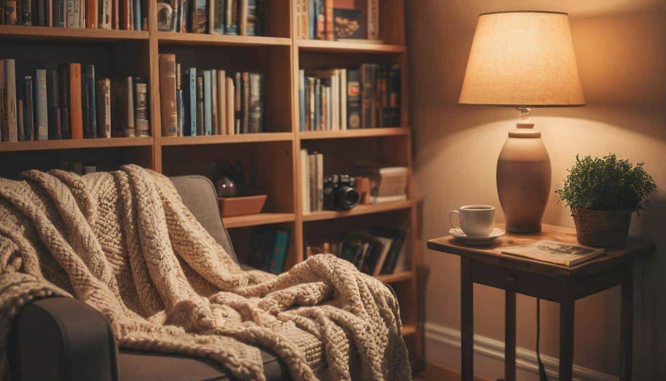 Cozy reading nook lighting