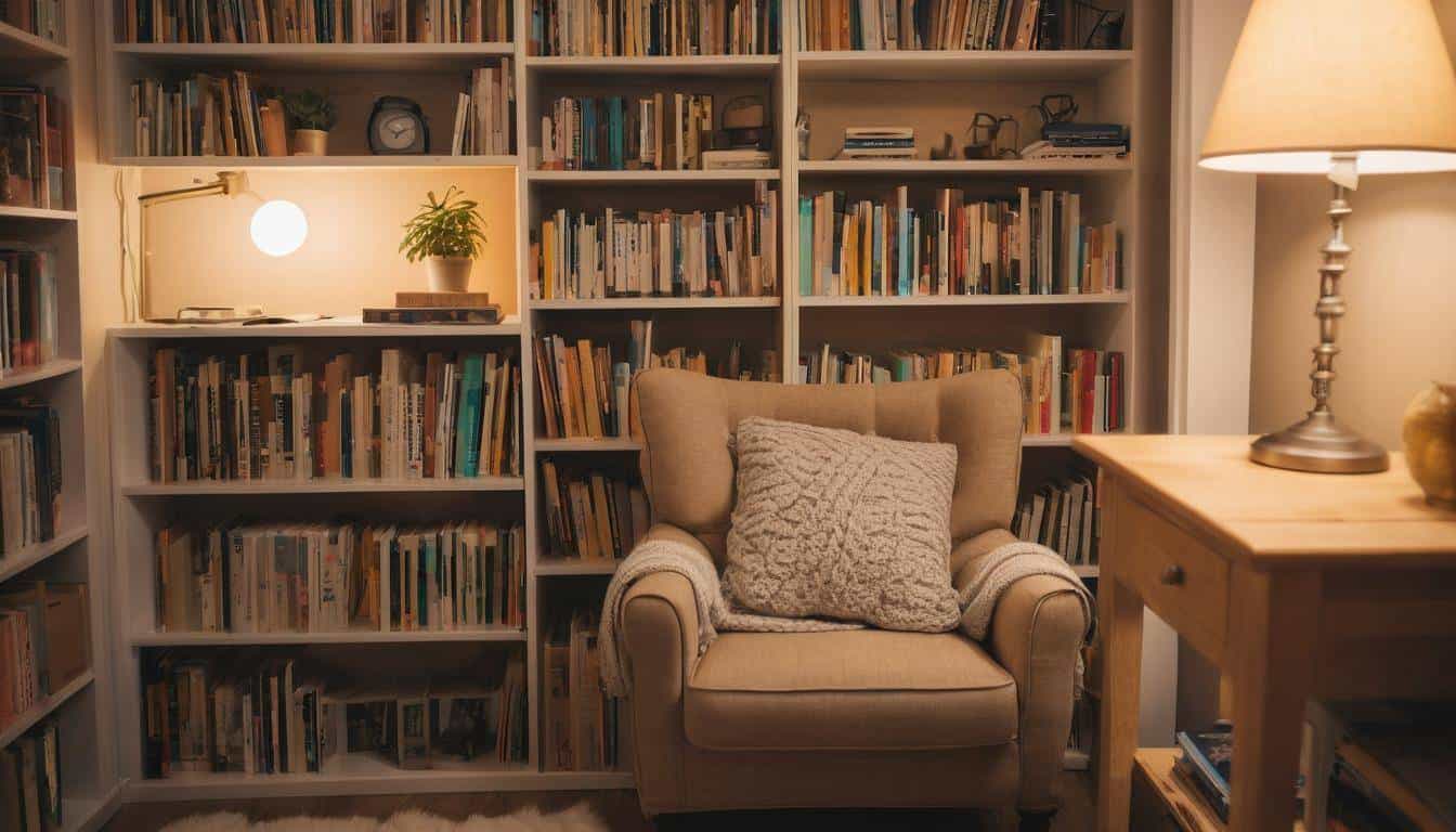 Cozy reading nook lighting