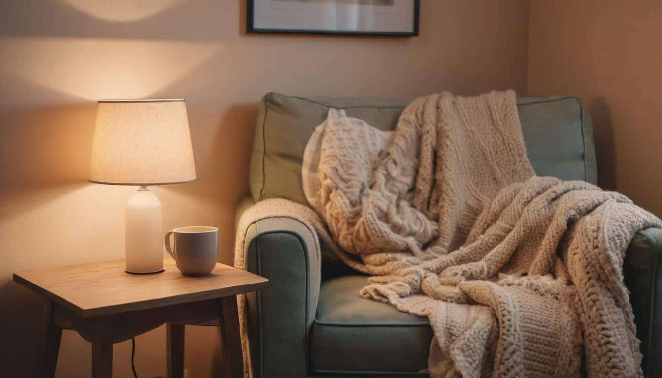 Cozy reading nook lighting