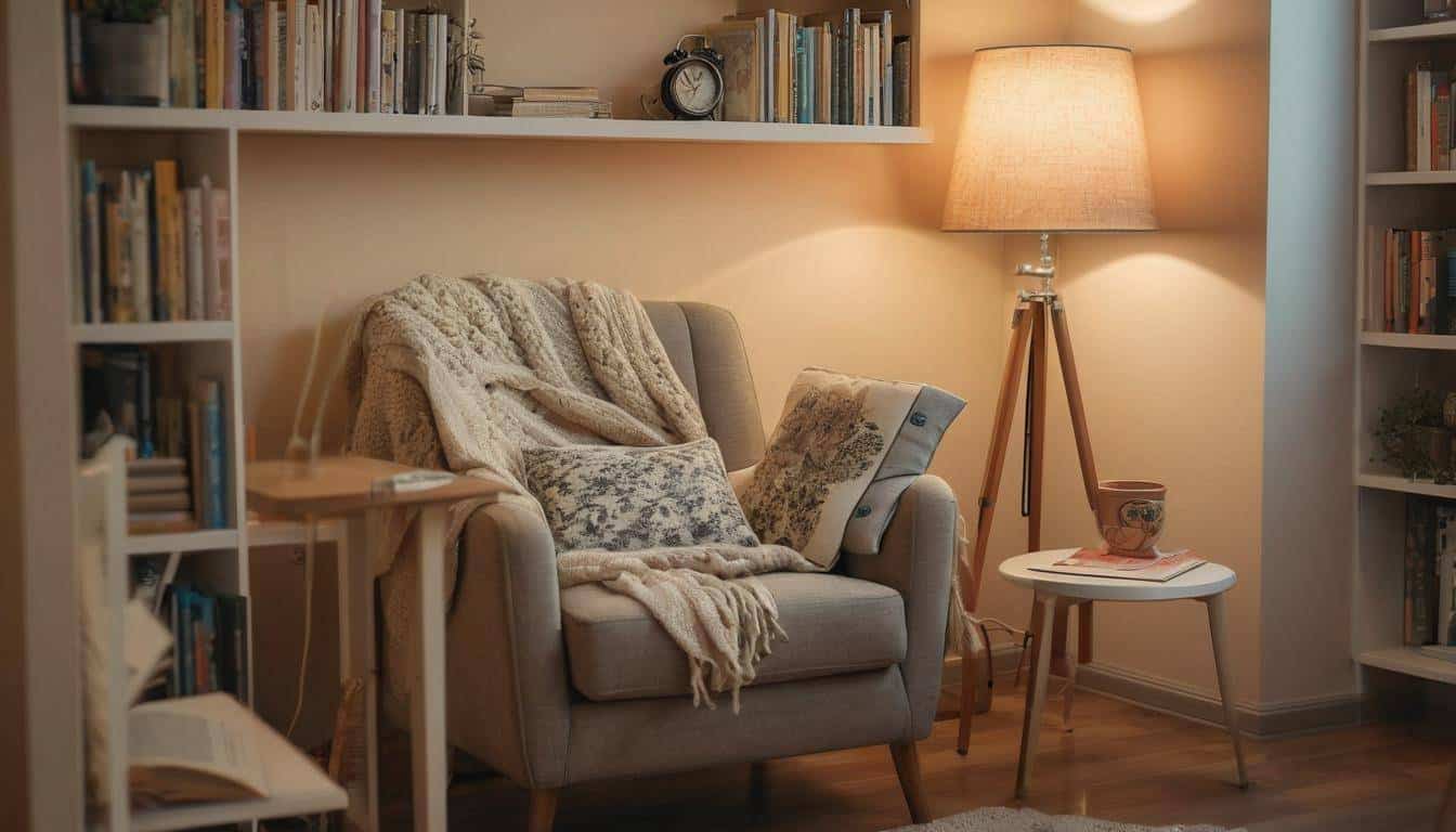 Cozy reading nook setup