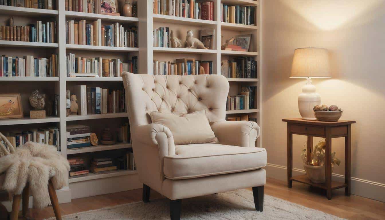 Cozy reading nook with armchair