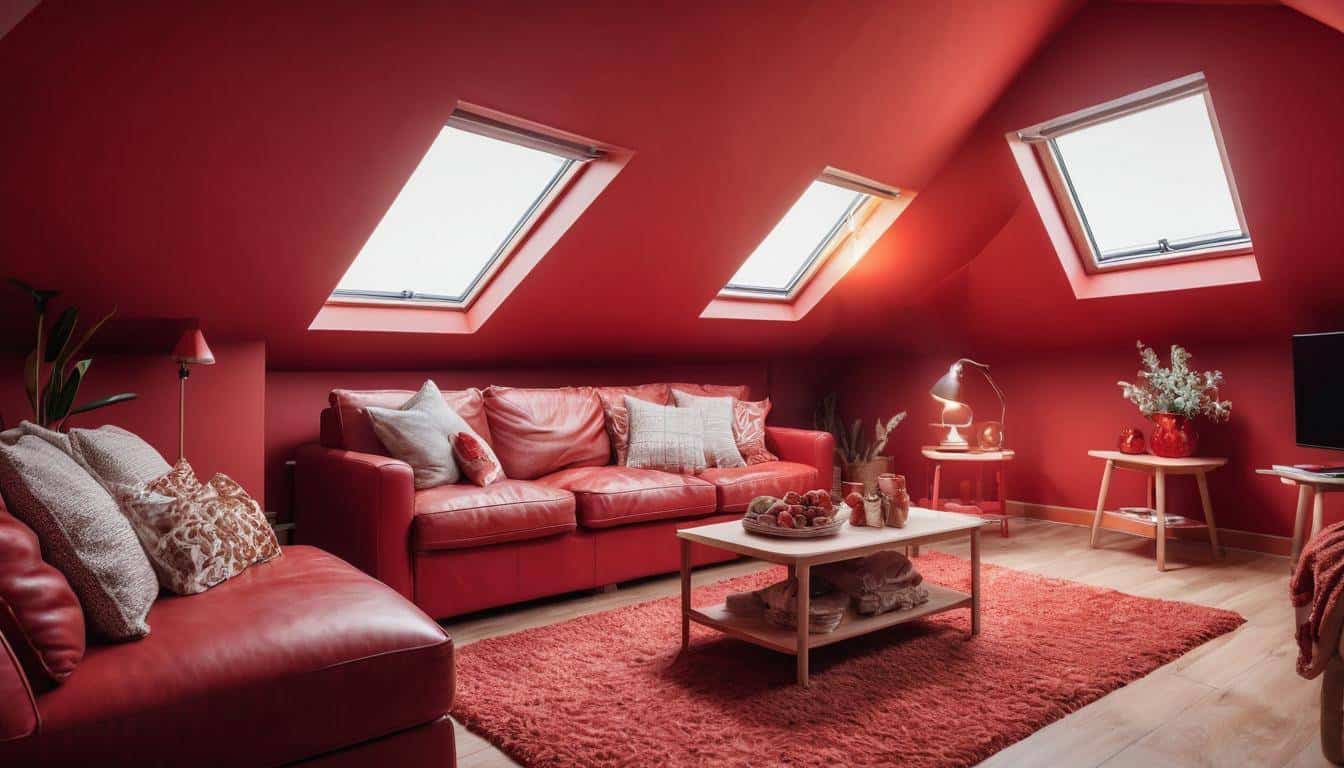 Cozy red attic renovation