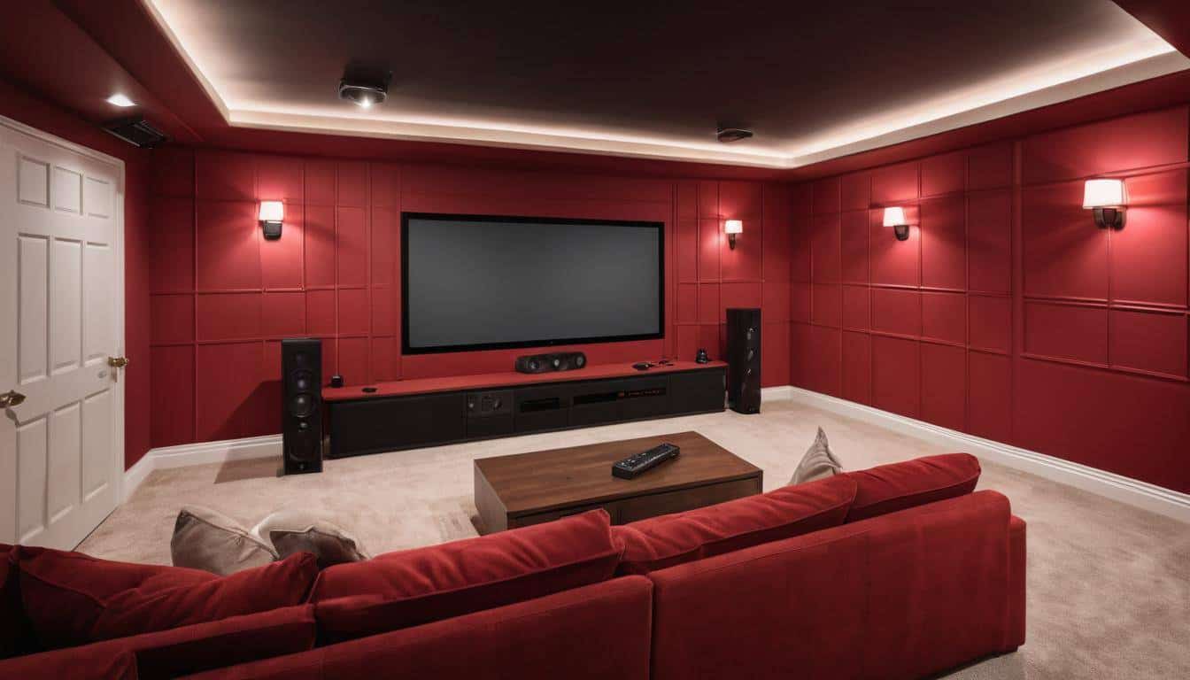 Cozy red home theater