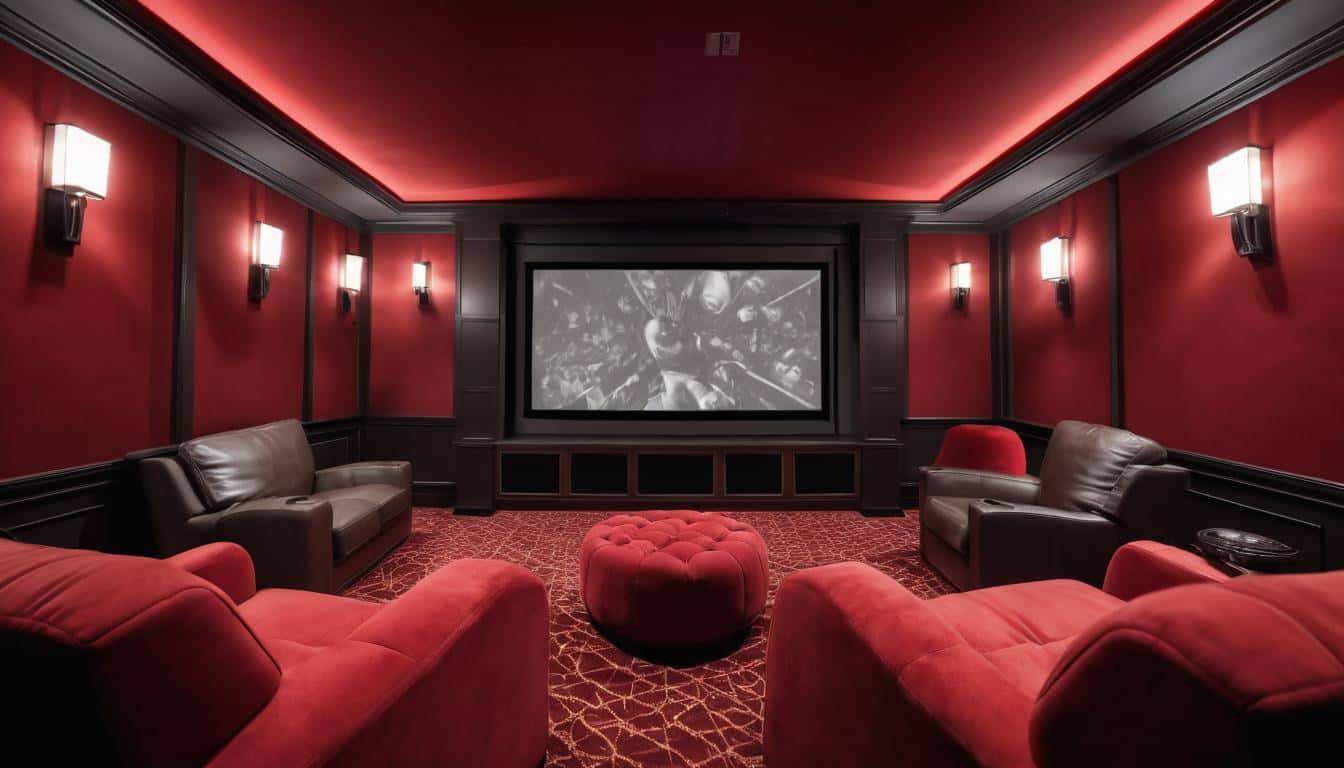 Cozy red home theater