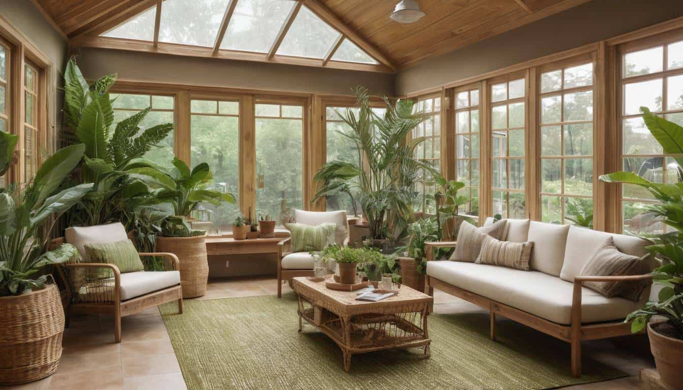 Cozy rustic sunroom