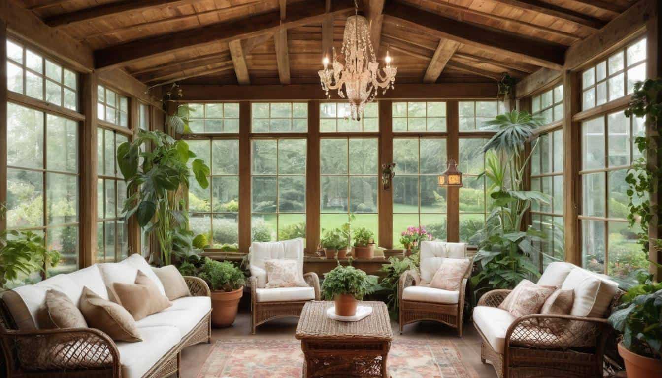 Cozy rustic sunroom