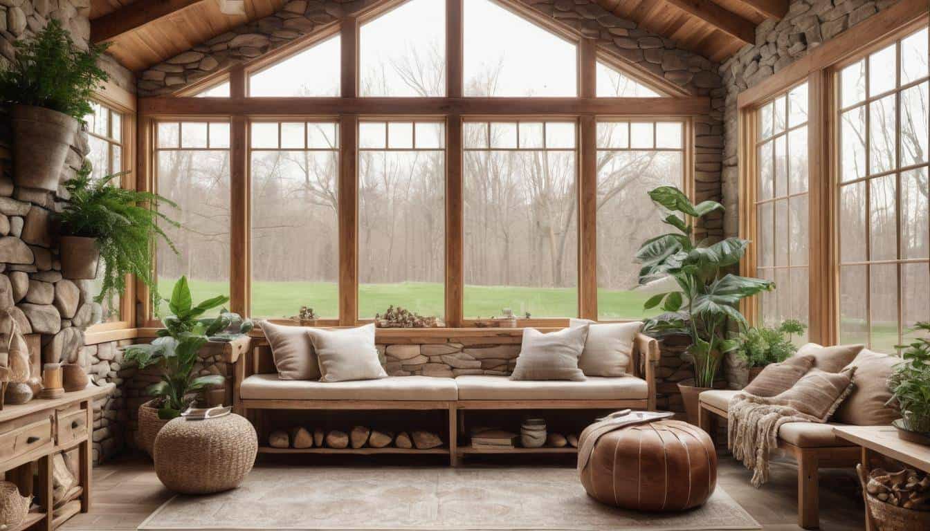 Cozy rustic sunroom