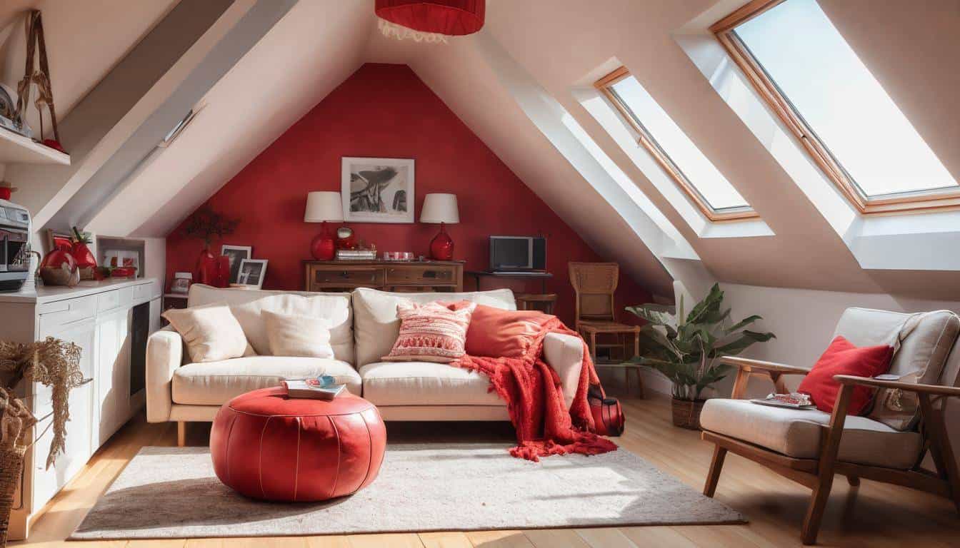 Cozy sunlit attic