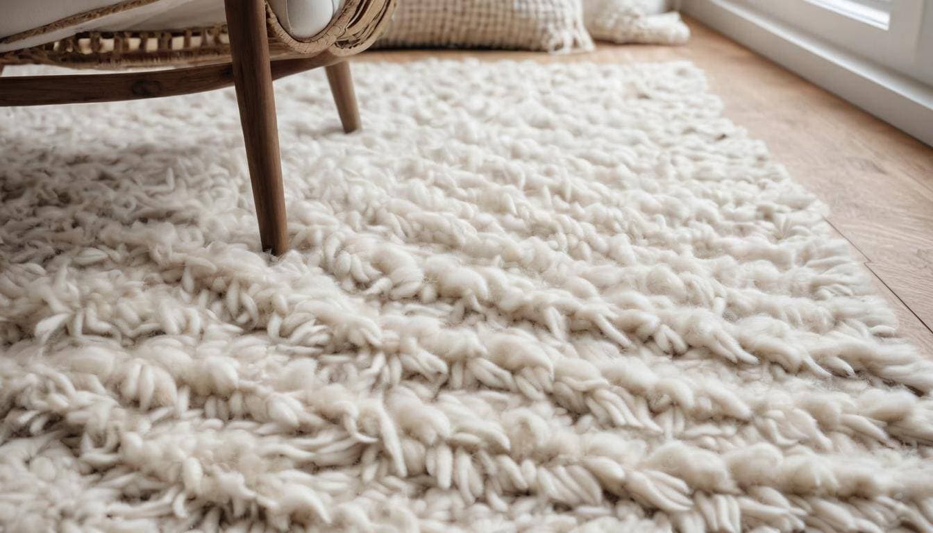 Cozy textured rug in living room