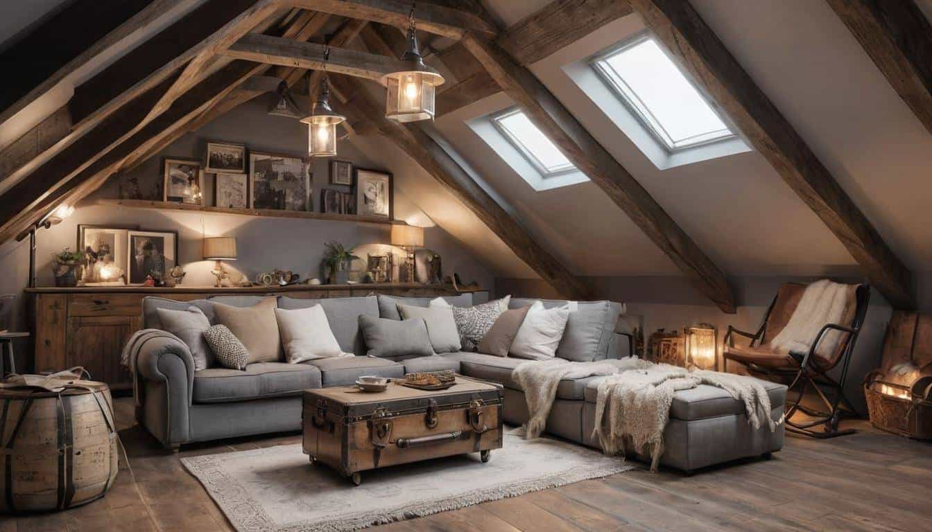 Cozy vintage attic