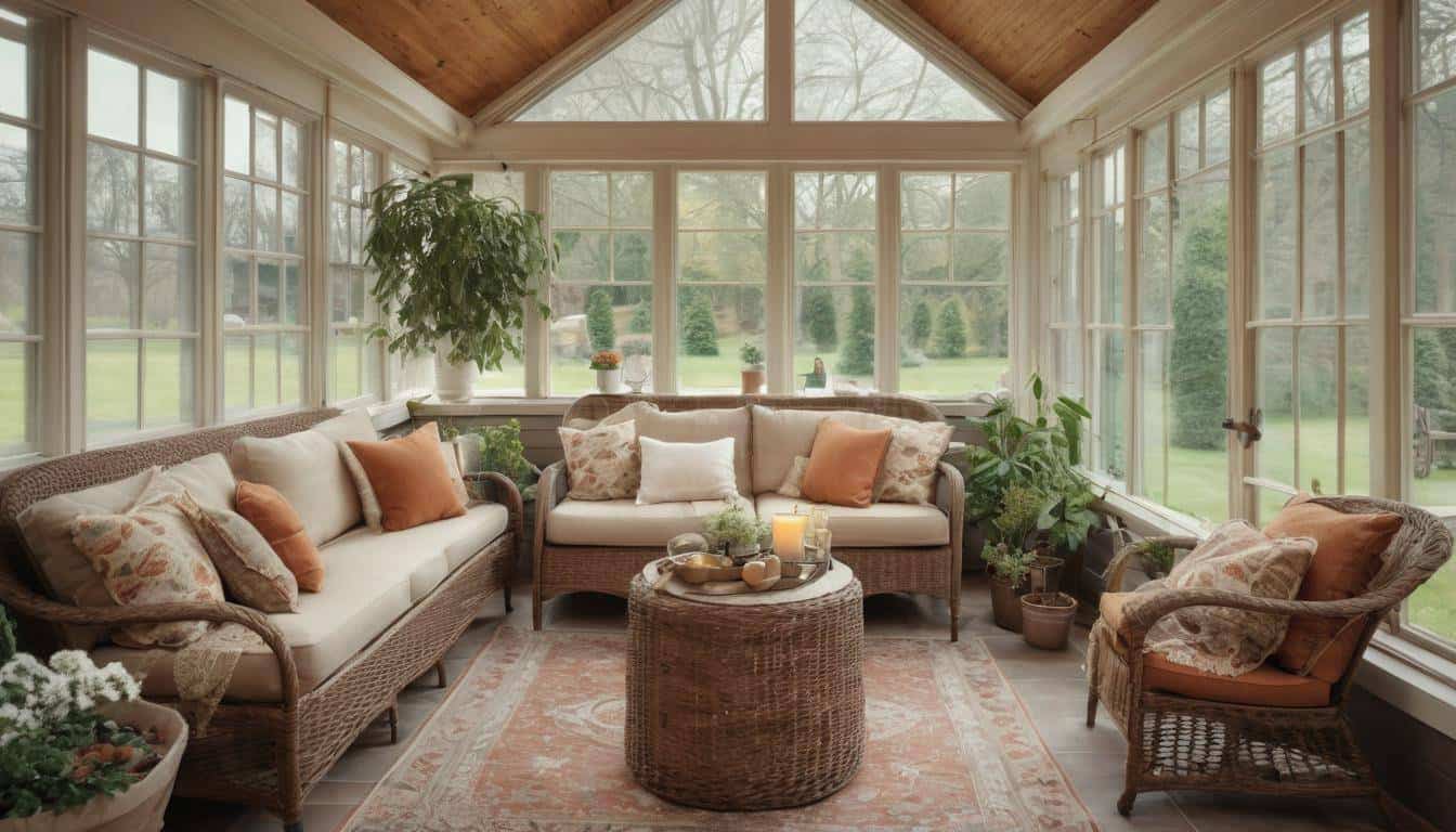 Cozy vintage sunroom