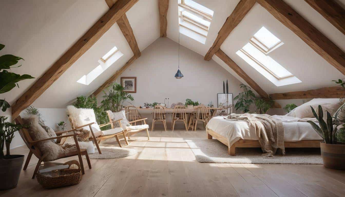 Cozy well-lit attic