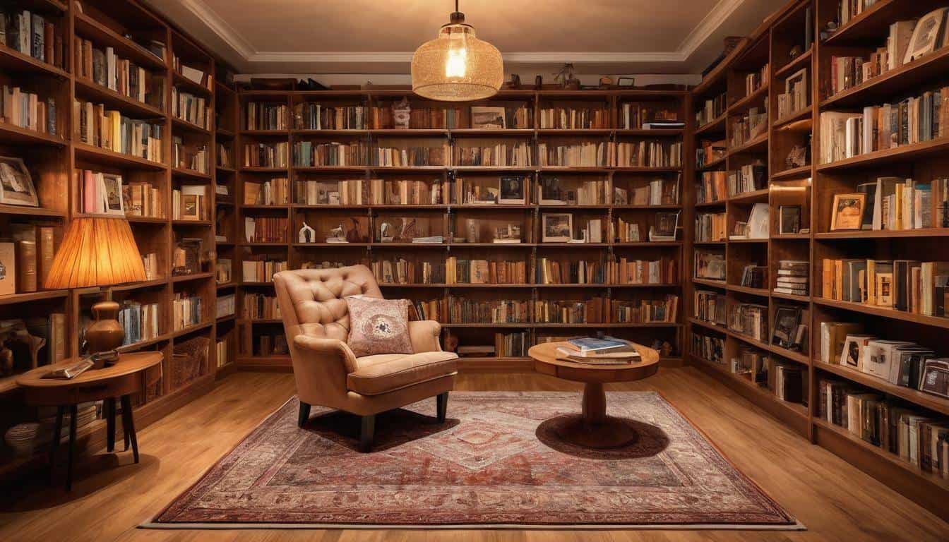 Cozy wooden home library