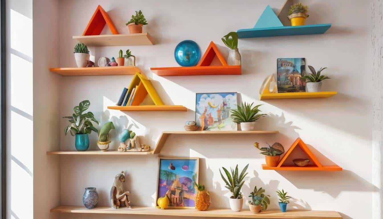 Creative hanging shelves display