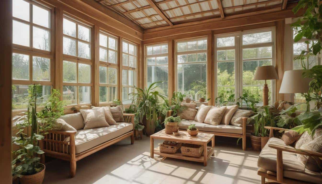 Cultural wooden sunroom design