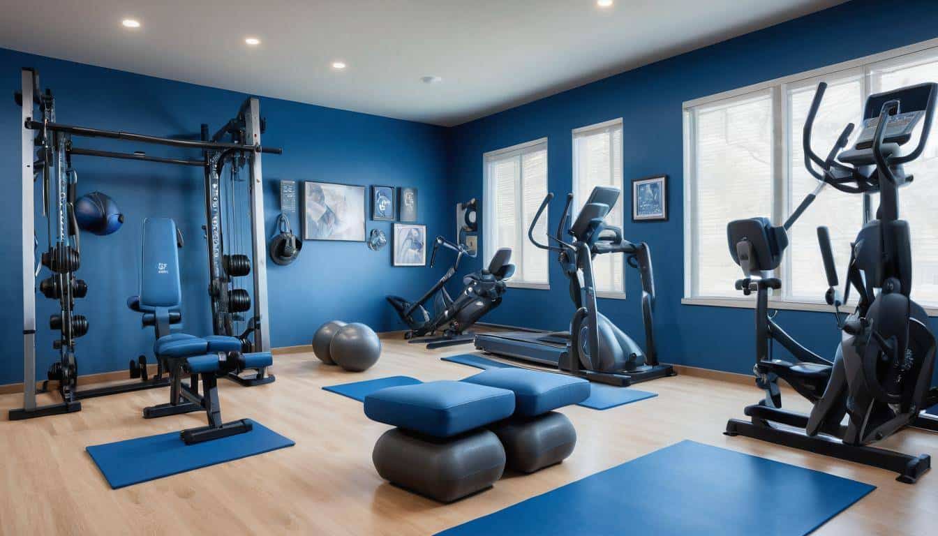 Customized blue gym equipment