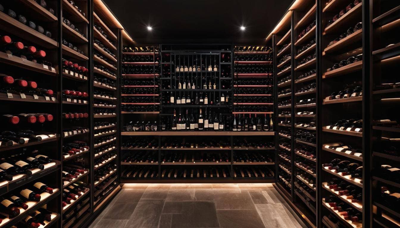 Dark wine cellar ambiance