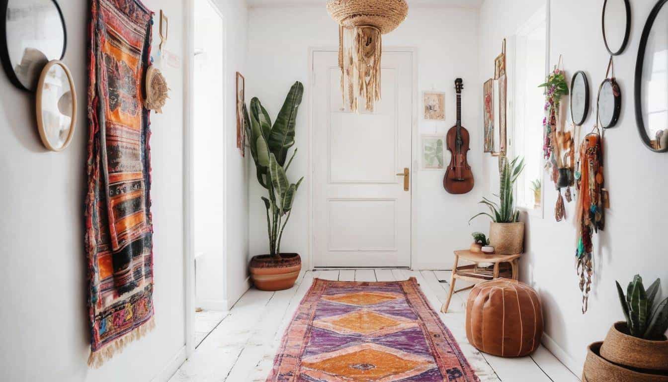 Eclectic Bohemian White Hallway