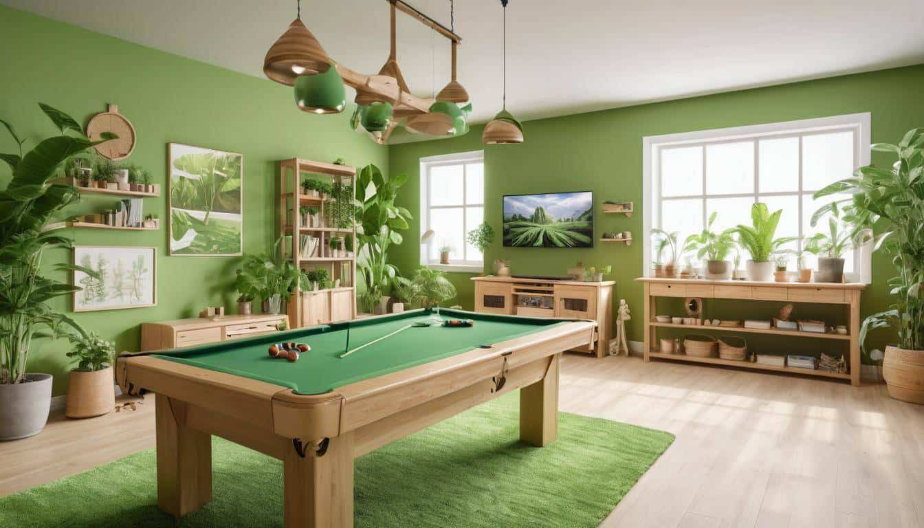 Eco-friendly green game room