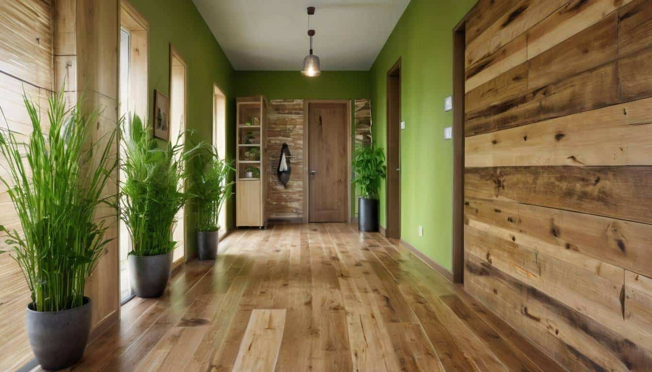 Eco-friendly hallway with sustainable materials