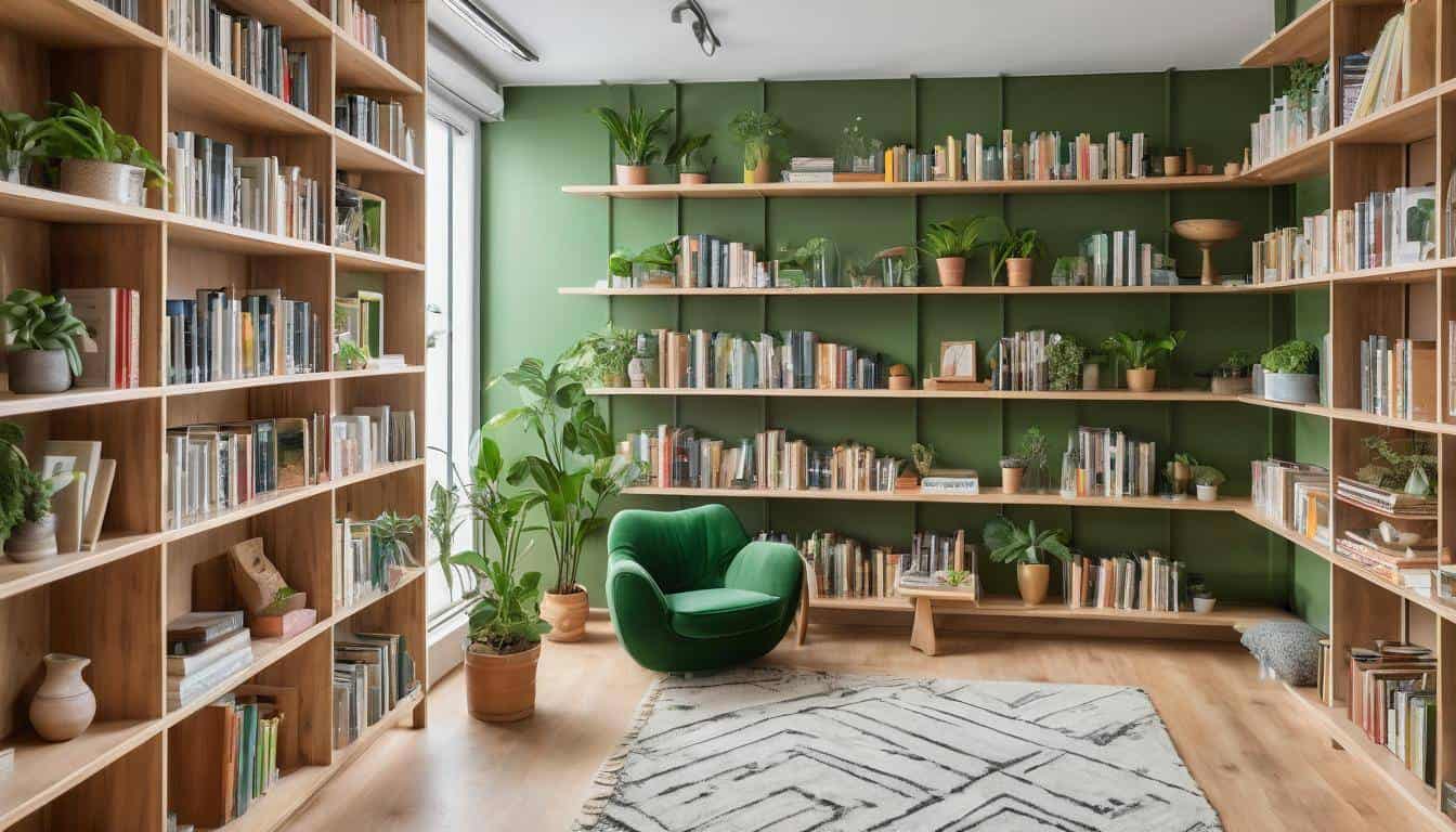 Eco-friendly home library shelving