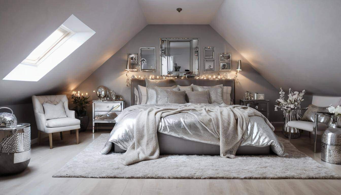 Elegant attic with metallic accents