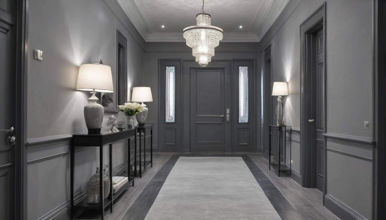 Elegant grey hallway transition