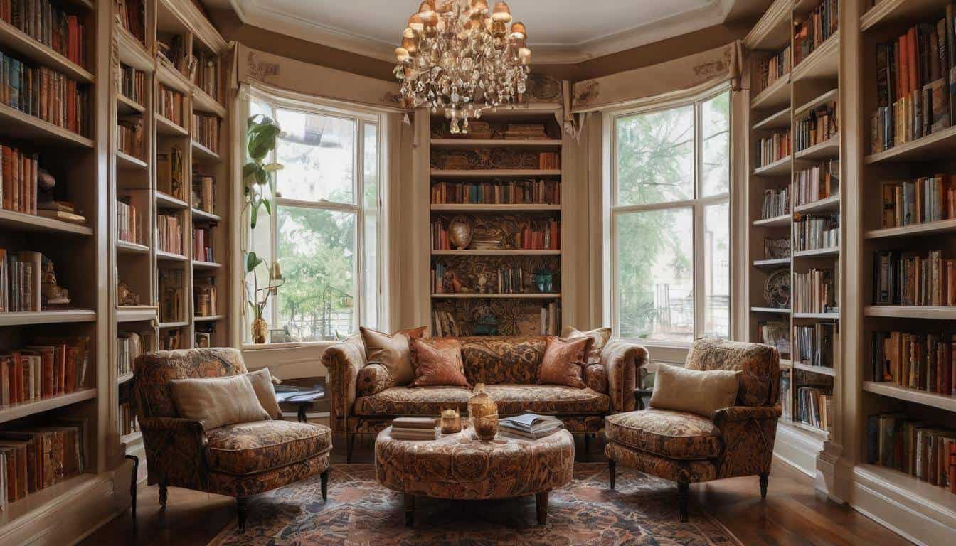 Elegant patterned home library