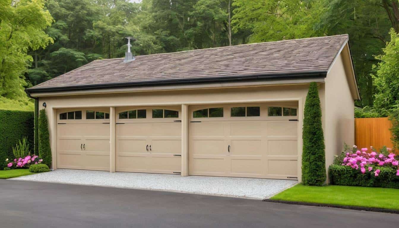 Elegant tan garage