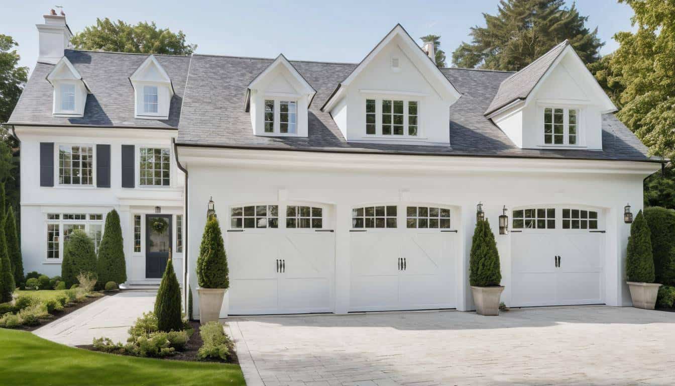 Elegant white garage design