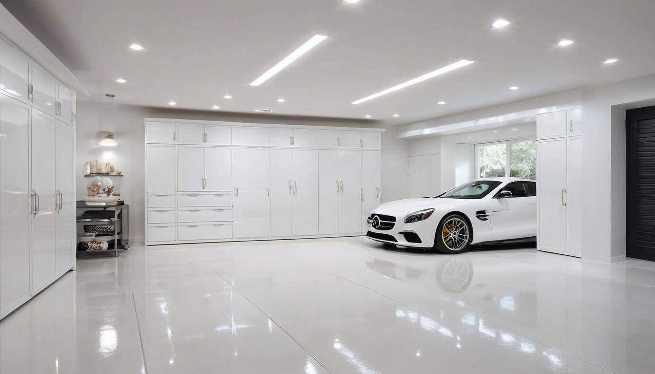 Elegant white garage space