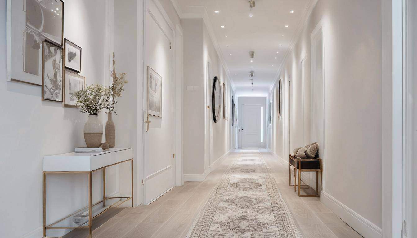 Elegant white hallway ambiance