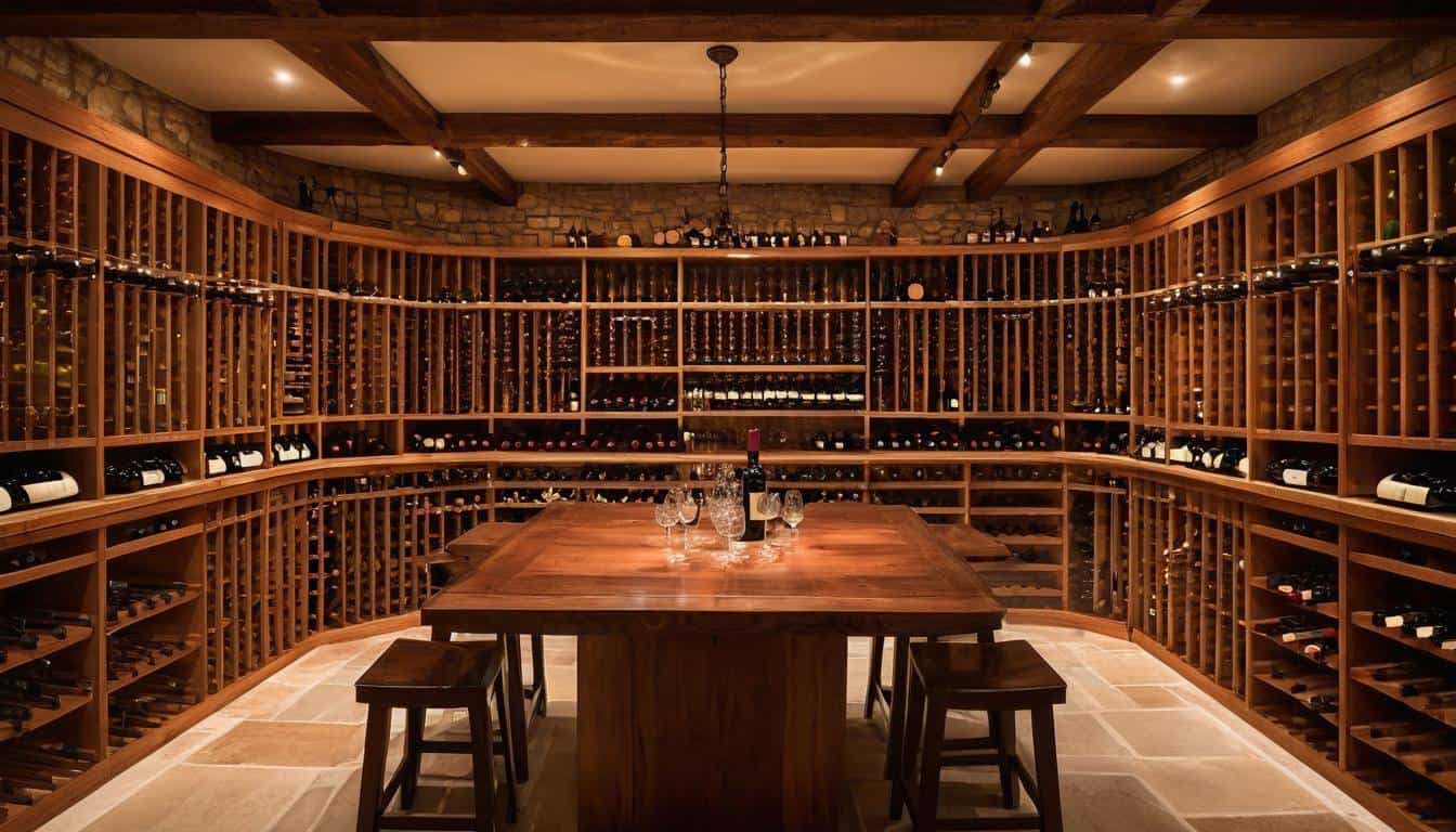 Elegant wooden wine cellar