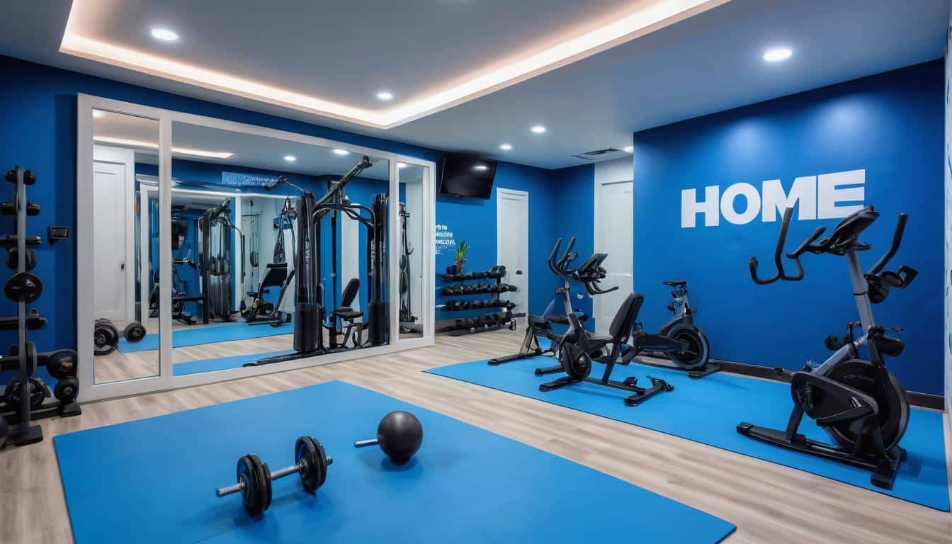 Energetic blue home gym