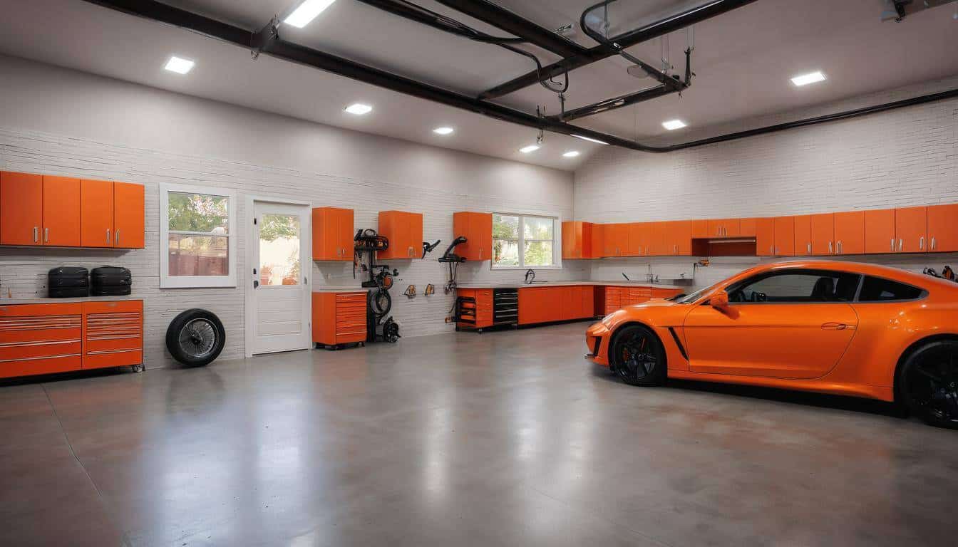 Energetic, sophisticated garage decor