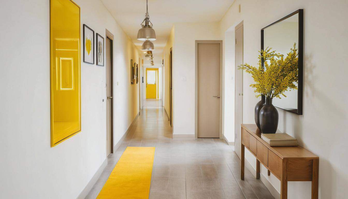 Energizing yellow hallway