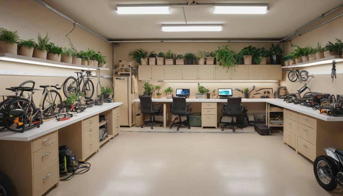 Functional garage workspace