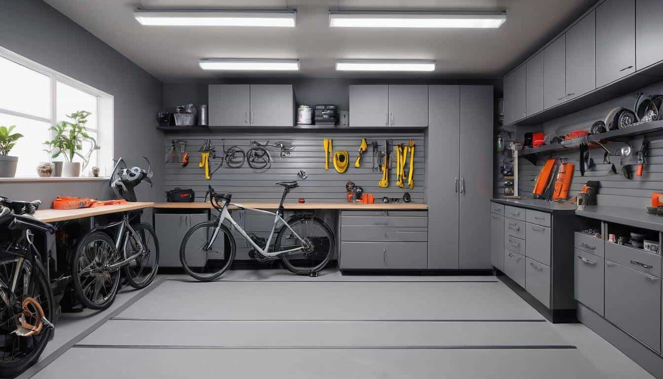 Functional gray garage design